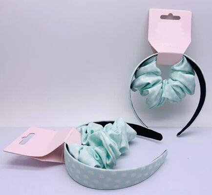 Woman Fabric Hair Accessories Wide Headbands Floral Plaid Pattern