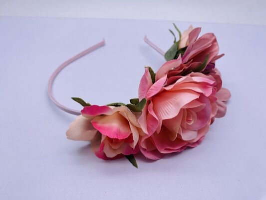 Teenager Pink Flower Hair Accessory Headband Multipurpose Durable