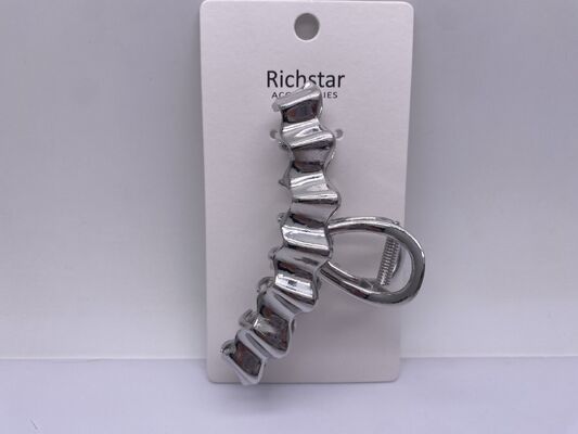 Polished Durable Silver Hair Claw , Multifunctional Metal Hair Clamp