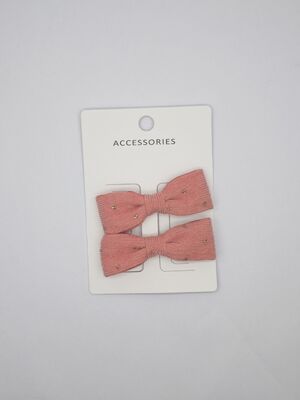 Fabric Pink Bows Hair Clips Childrens Hair Accessories For Girls