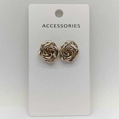 Fashionable Metal Swirl Flower Earrings Large and Unique Shapes