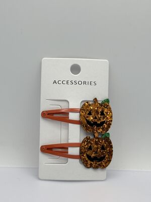 Medium Halloween Pumpkin Two Packs Hair Clips Perfect for Easter Occasion