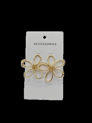 Women's Alloy Floral Earrings Golden Silver Hollow Design