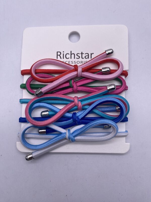 Reusable Coloured Hair Elastics Ties Lightweight With Little Bow