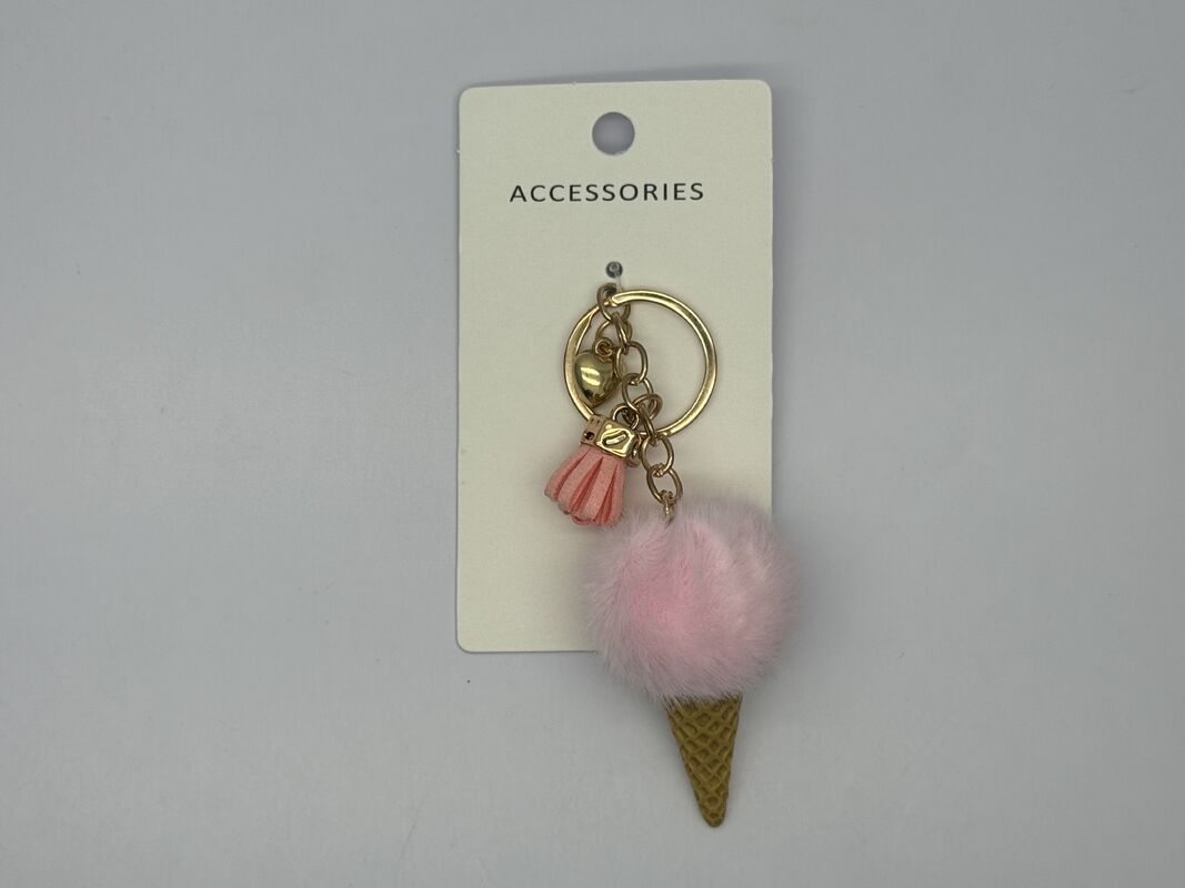 Multiple Quantity Pink Icecream Key Chain with Various Colors Medium Size