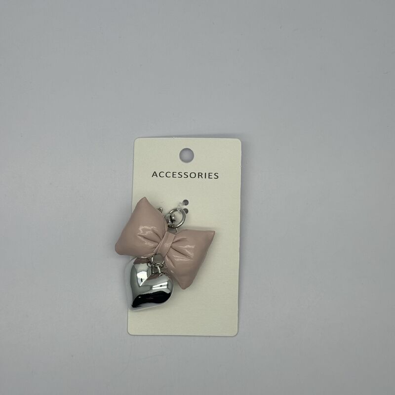 Matte Finish Sweet Heart and Bow Metal Key Chain for Plain Decoration