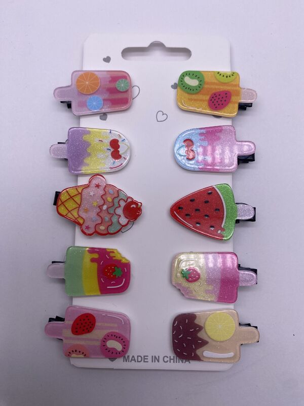 Plain Style Bow Ice Cream Hair Clips for Kids Versatile and Adorable