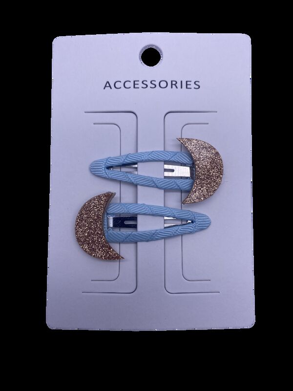 Sequin Moon Childrens Hair Accessories Hair Pin Fabric Wrapped Material